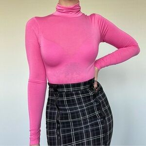 FASHION NOVA bubblegum pink turtleneck bodysuit